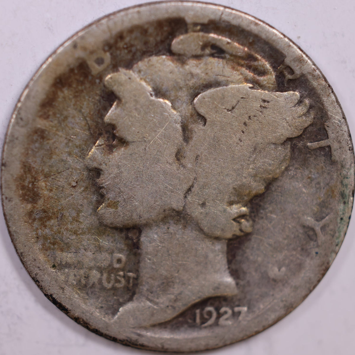 1927-D Mercury Dime, Good Circulated Coin, Store #DE1019