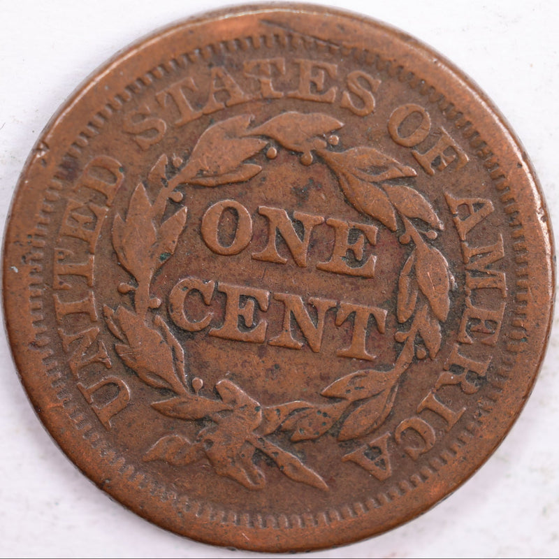 1851 Braided Hair Large Cent, Fine Circulated Coin, Store