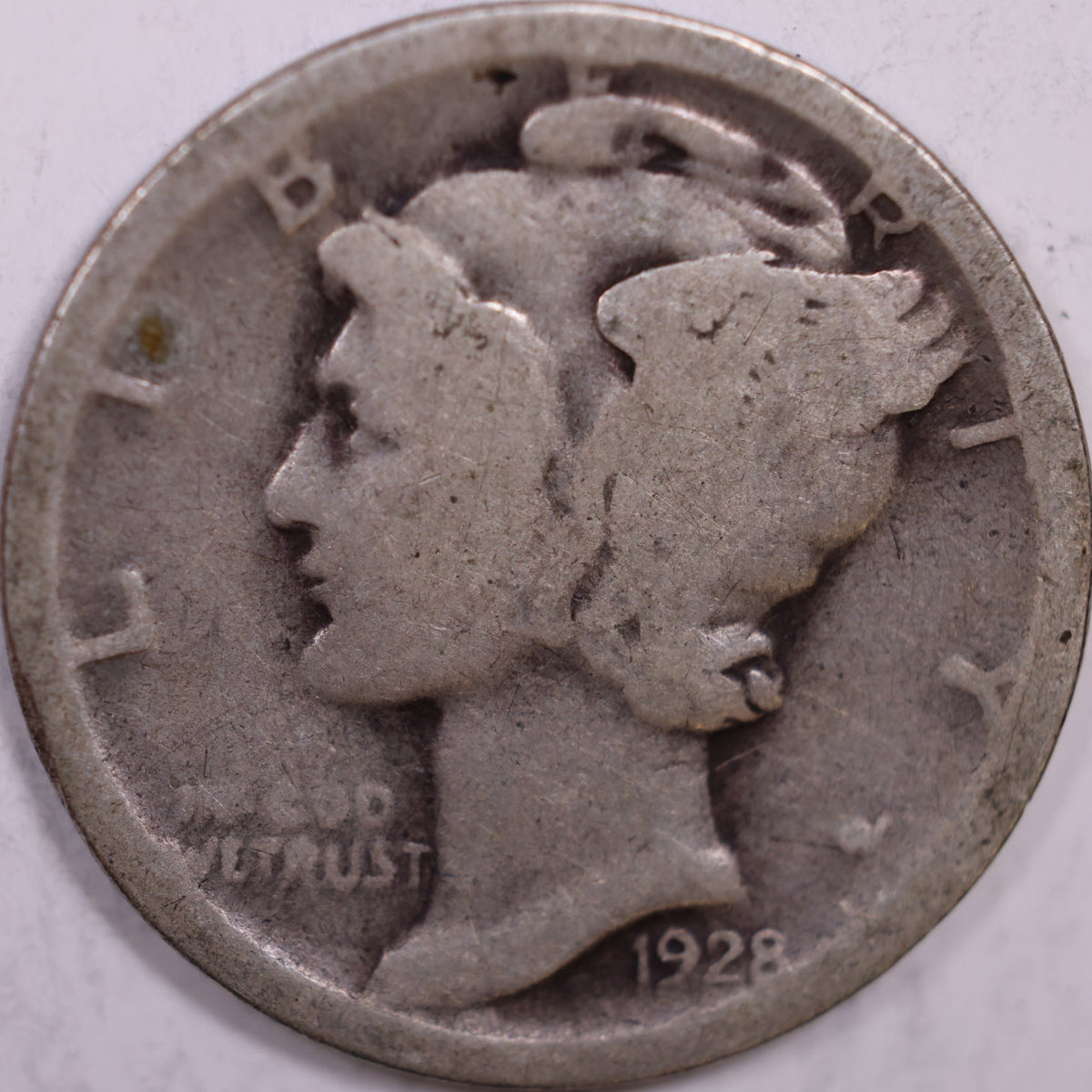 1928-D Mercury Dime, Good Circulated Coin, Store #DE1021