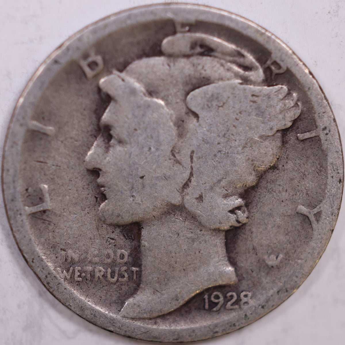 1928-D Mercury Dime, Good Circulated Coin, Store #DE1022