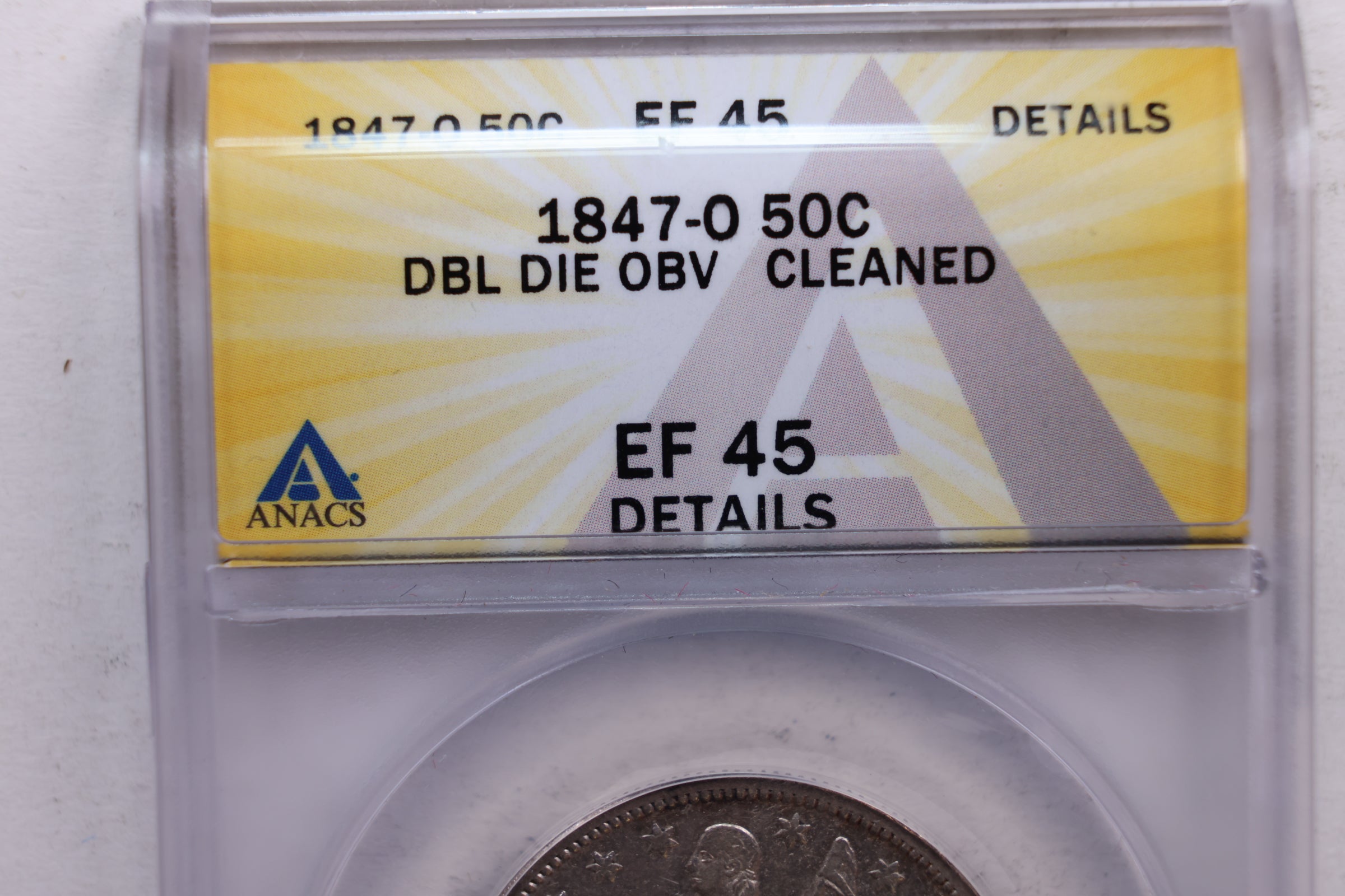 1847-O Seated Liberty Half Dollar, DDO, ANACS EF45, Details., Store SALE #GHR017.