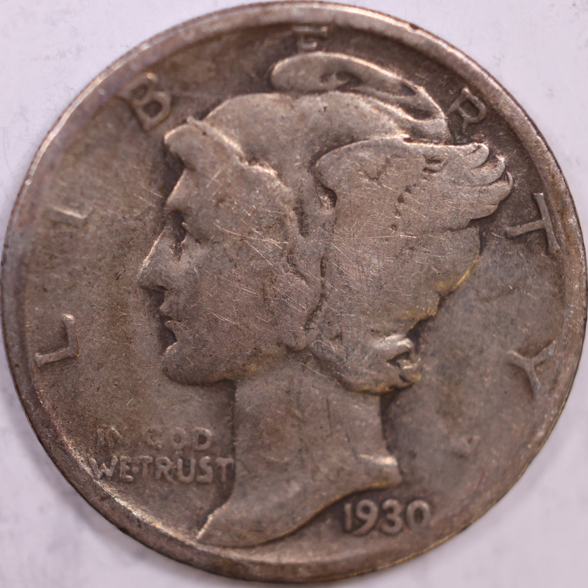 1930 Mercury Dime, Very Good Circulated Coin, Store #DE1023