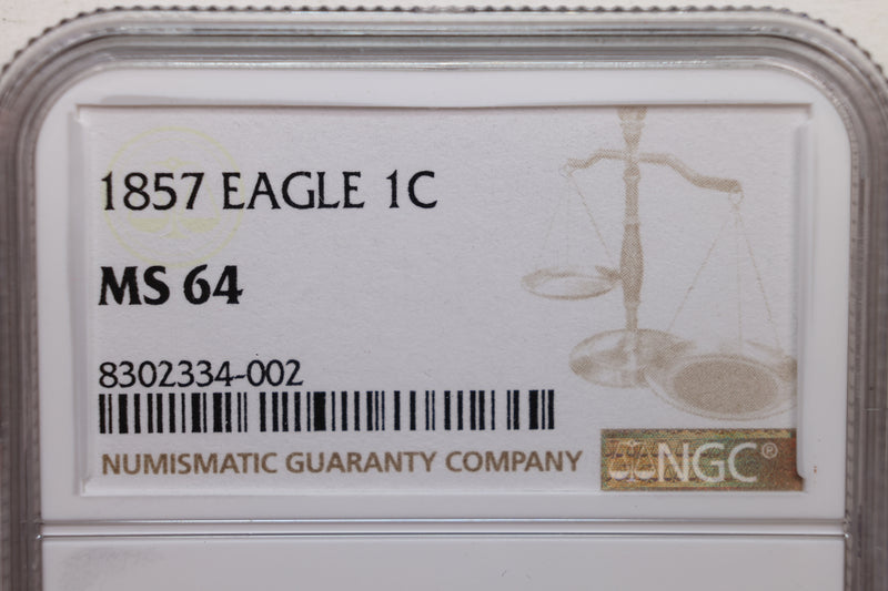 1857 Flying Eagle Small Cent., NGC Certified MS-64., Store