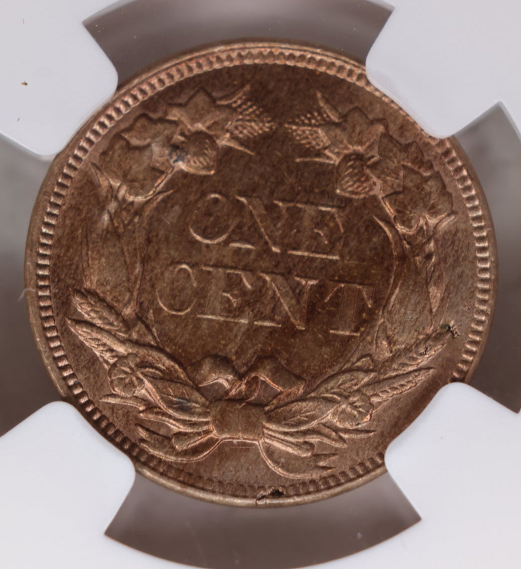 1857 Flying Eagle Small Cent., NGC Certified MS-64., Store #GCT039.