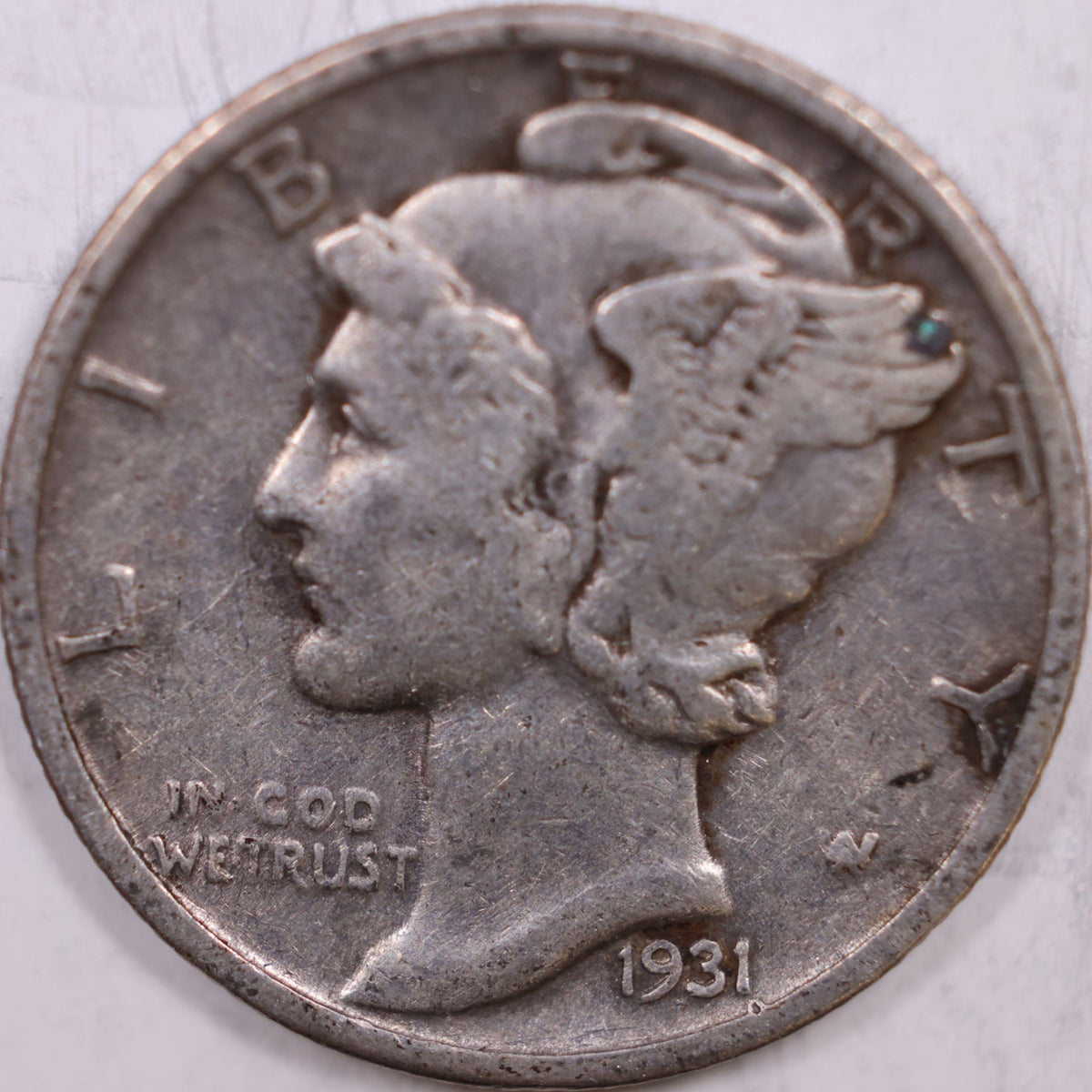 1931-S Mercury Dime, Very Fine Circulated Coin, Store #DE1027