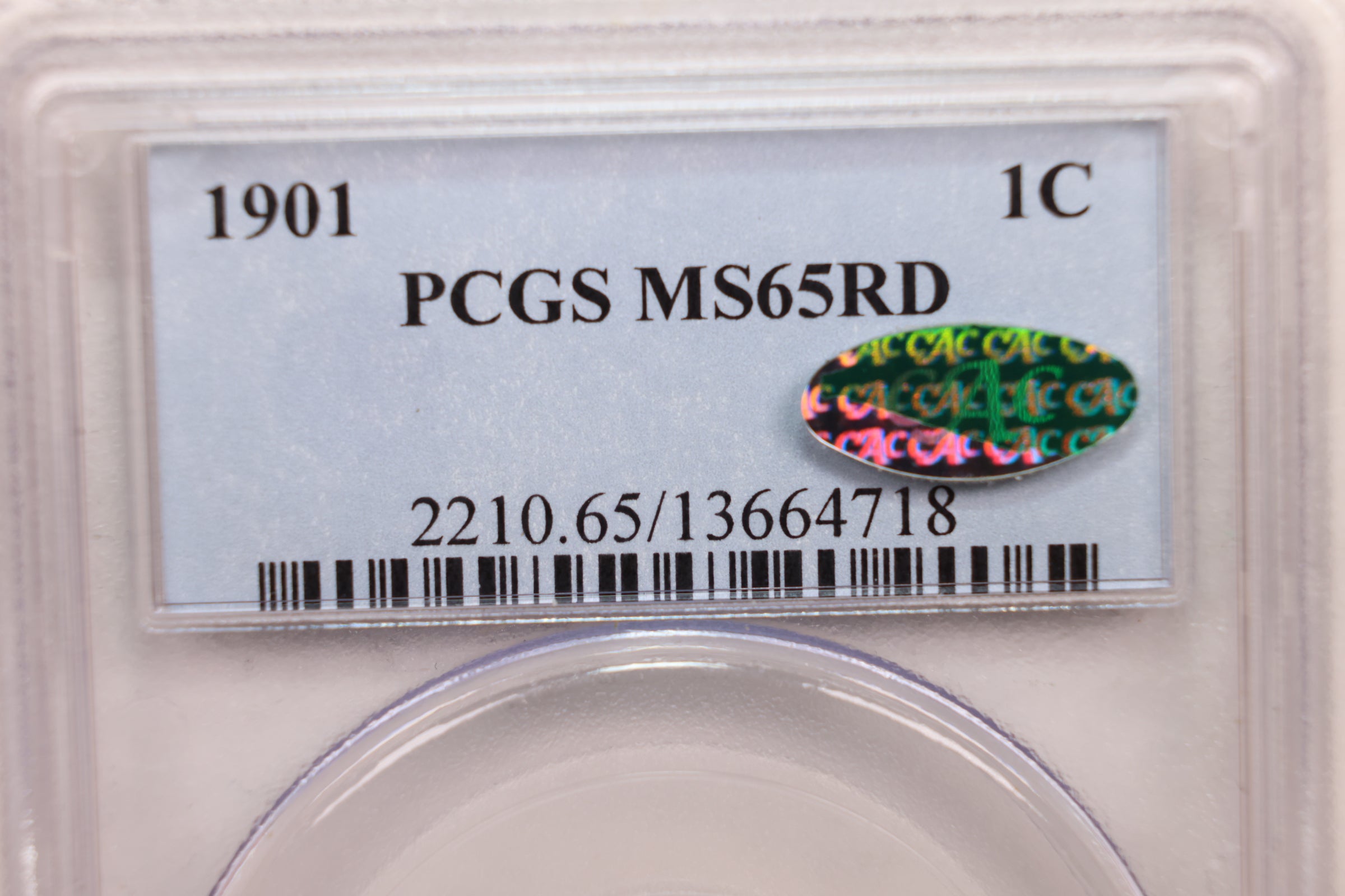 1901 Indian Head Cents., PCGS MS65, Red., Green CAC., Store #GCT041.