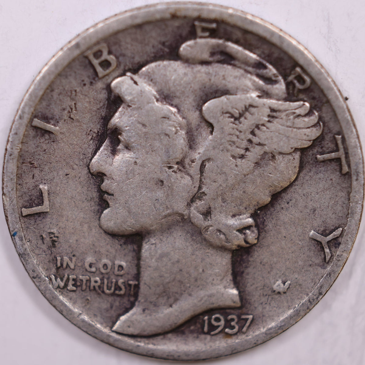 1937-S Mercury Dime, Fine+ Circulated Coin, Store #DE1032