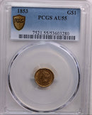 1853 $1 Gold Liberty, Gem Eye Appeal, PCGS AU-55. Store Sale