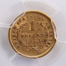 1853 $1 Gold Liberty, Gem Eye Appeal, PCGS AU-55. Store Sale