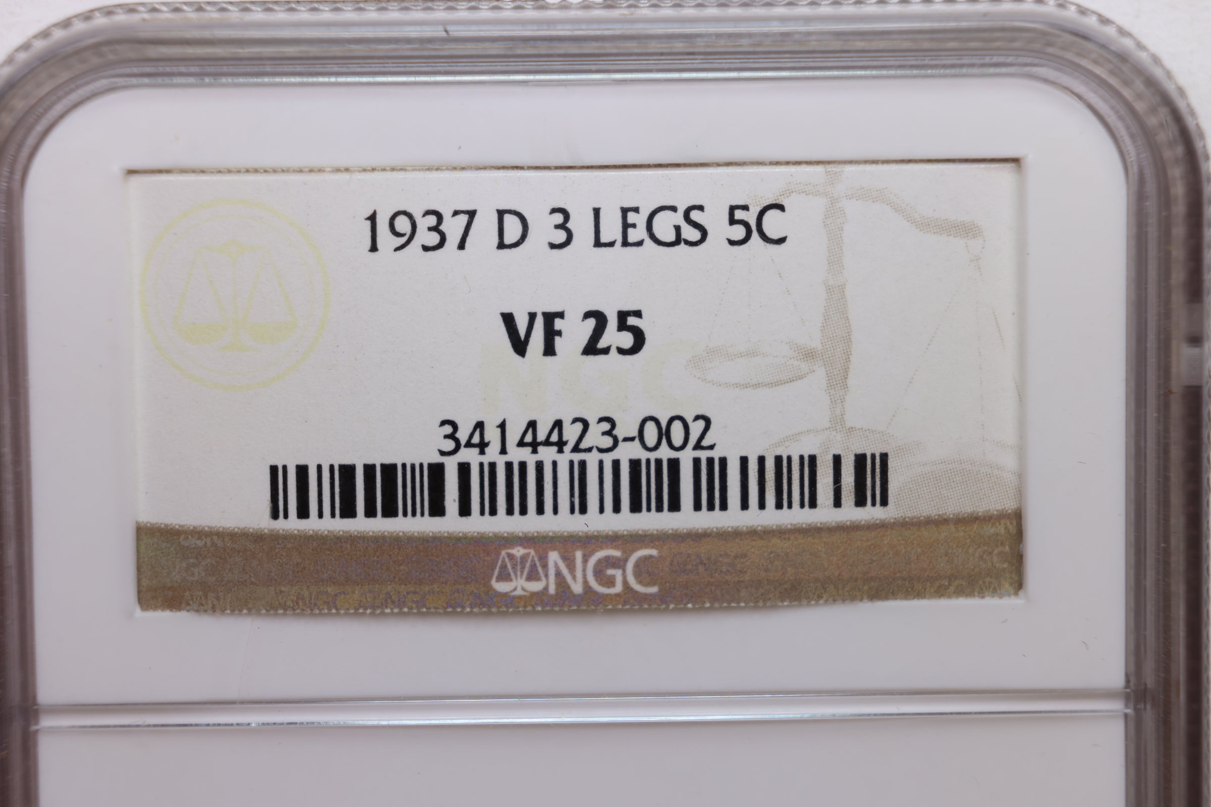 1937-D Buffalo Nickel., 3-Legs., NGC VF-25., Store SALE #GNL012.