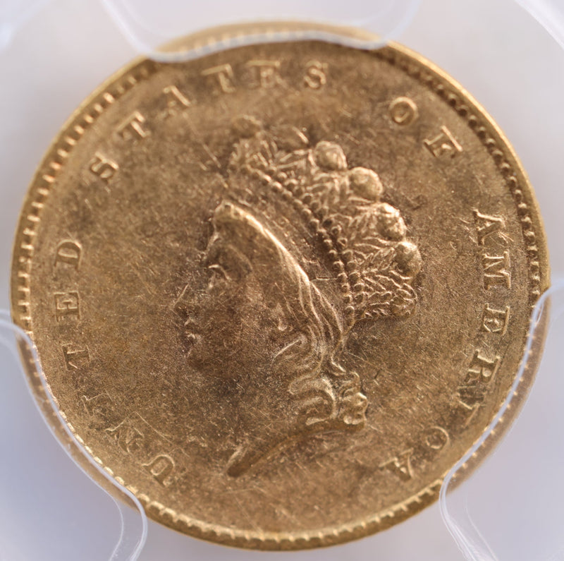 1854 $1 Gold Indian Princess Head, Type-2, PCGS XF-45. Store Sale