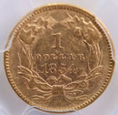1854 $1 Gold Indian Princess Head, Type-2, PCGS XF-45. Store Sale