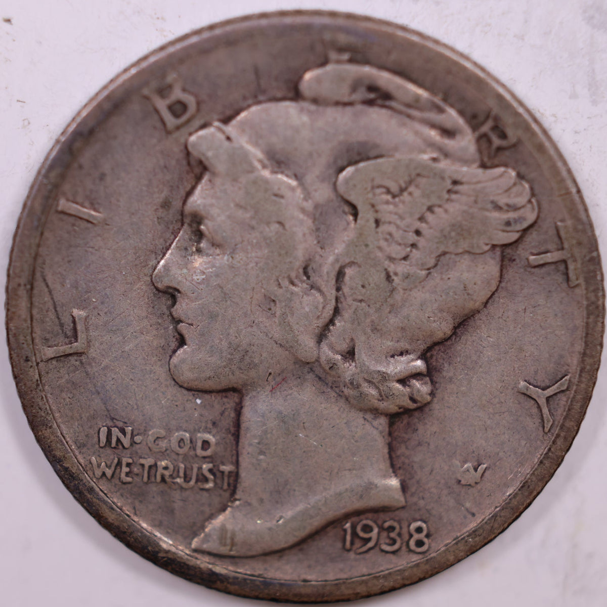 1938 Mercury Dime, Fine Circulated Coin, Store #DE1038