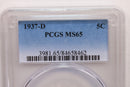 1937-D Buffalo Nickel., PCGS MS-65., "NICE"., Store SALE