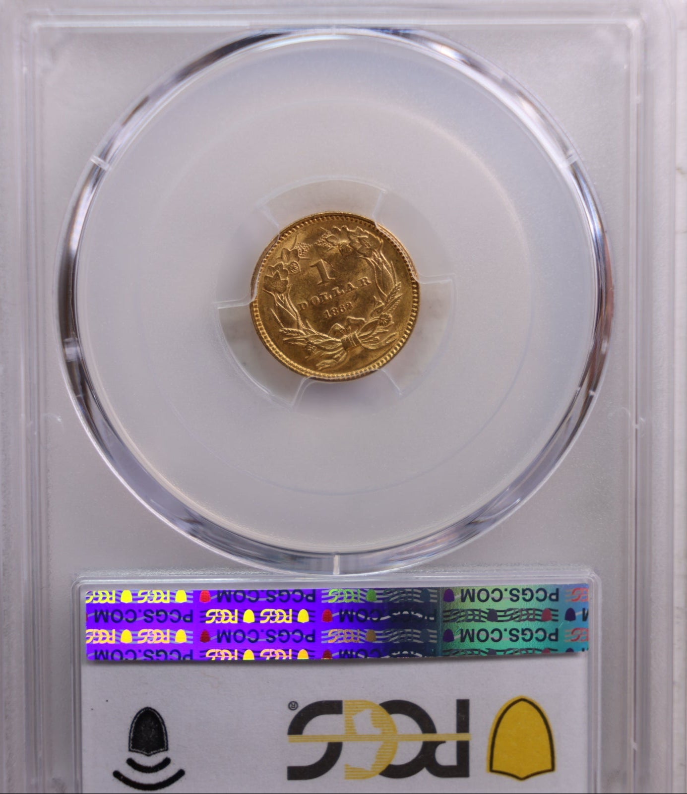 1862 $1 Indian Princess Head, Large Head, PCGS MS-62. Store Sale #G0049.