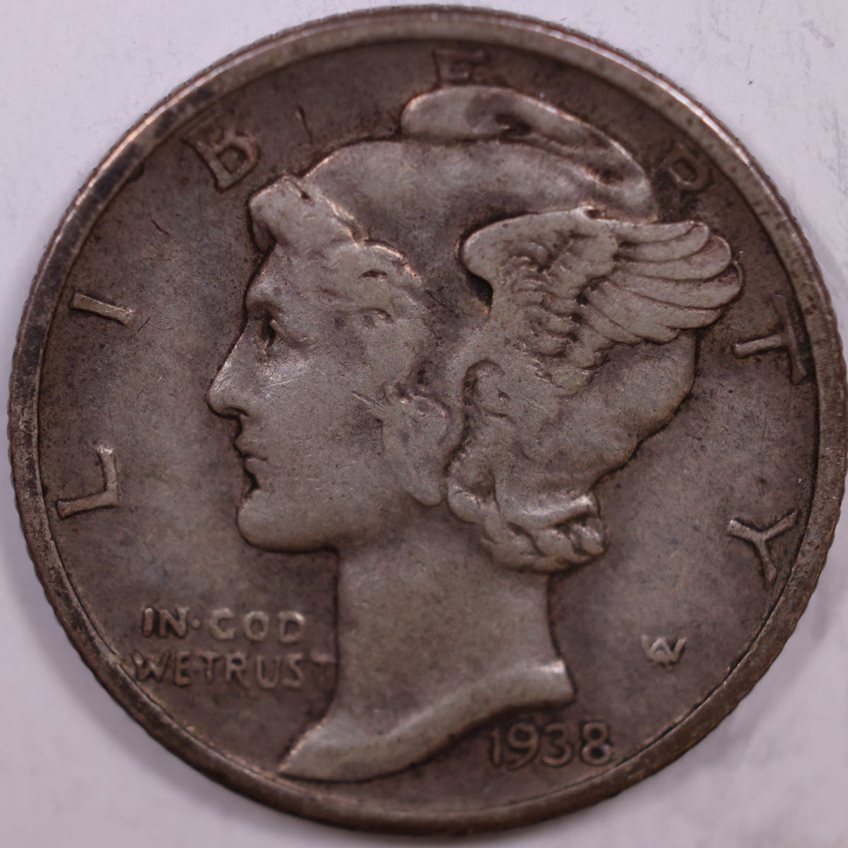 1938-D Mercury Dime, Extra FIne Coin, Store #DE1042