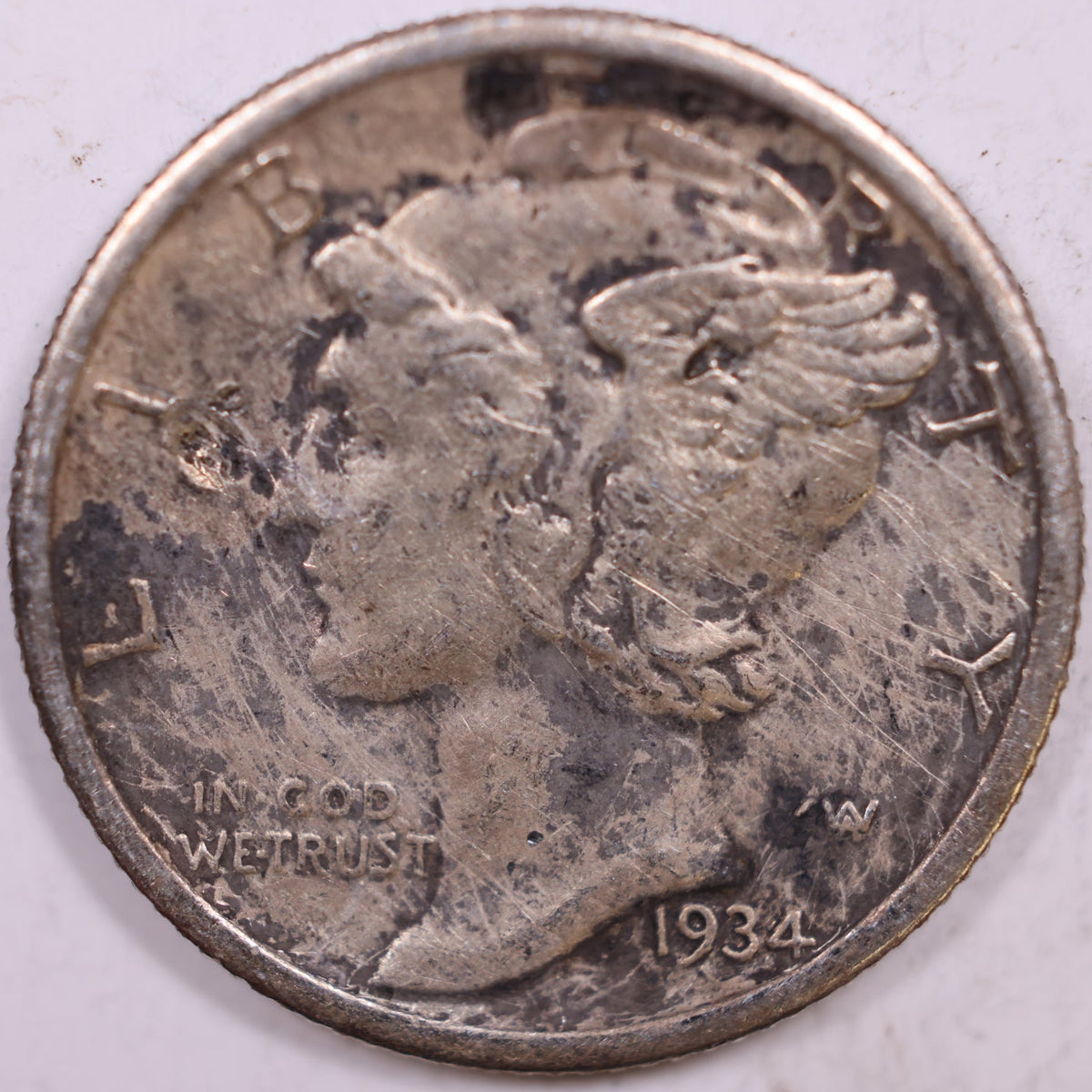 1934 Mercury Dime, Net Extra Fine Circulated Coin, Store #DE1045
