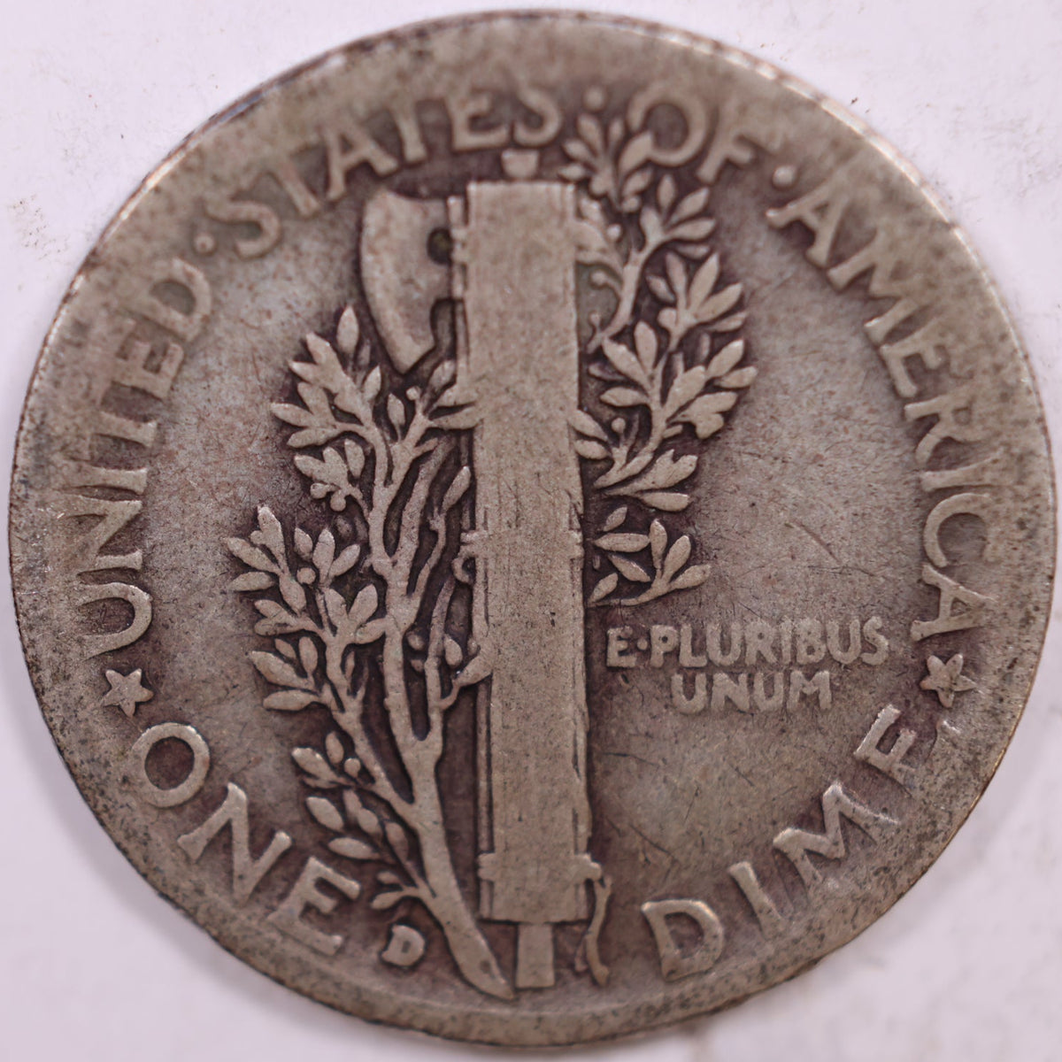 1934-D Mercury Dime, Very Good Circulated Coin, Store #DE1046