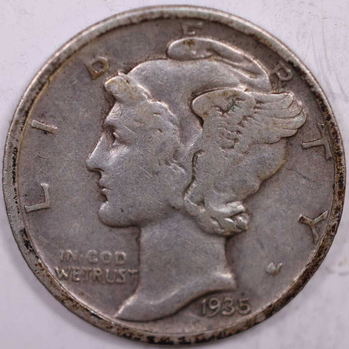 1935-D Mercury Dime, Very Fine Circulated Coin, Store #DE1050