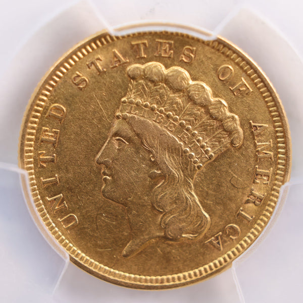 1854 $3 Indian Princess Head Gold Coin, PCGS AU-50, Store Sale #G0056.
