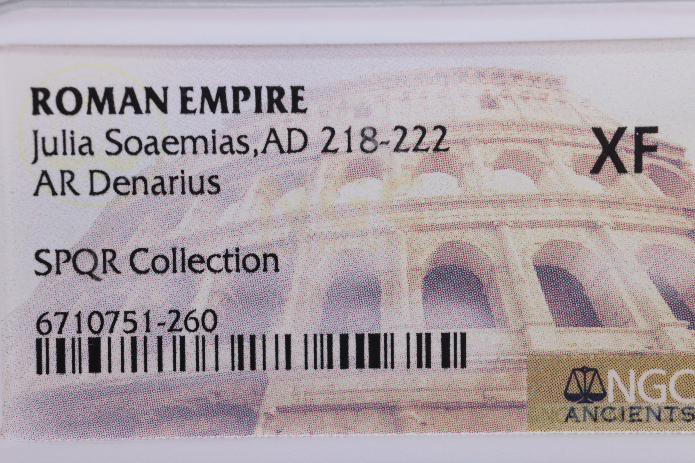 Roman Empire., A.D., 218-222., NGC Certified Extra Fine., Store# AT0018