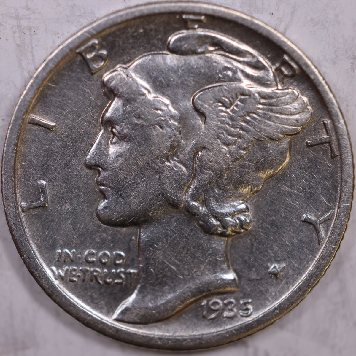 1935-S Mercury Dime, About Uncirculated Coin, Store #DE1055