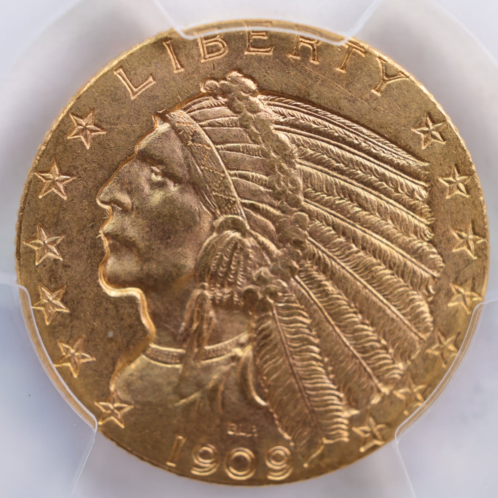 1909-D $5 Indian, Half Eagle Gold Coin, PCGS MS-63, Store Sale #G0057.