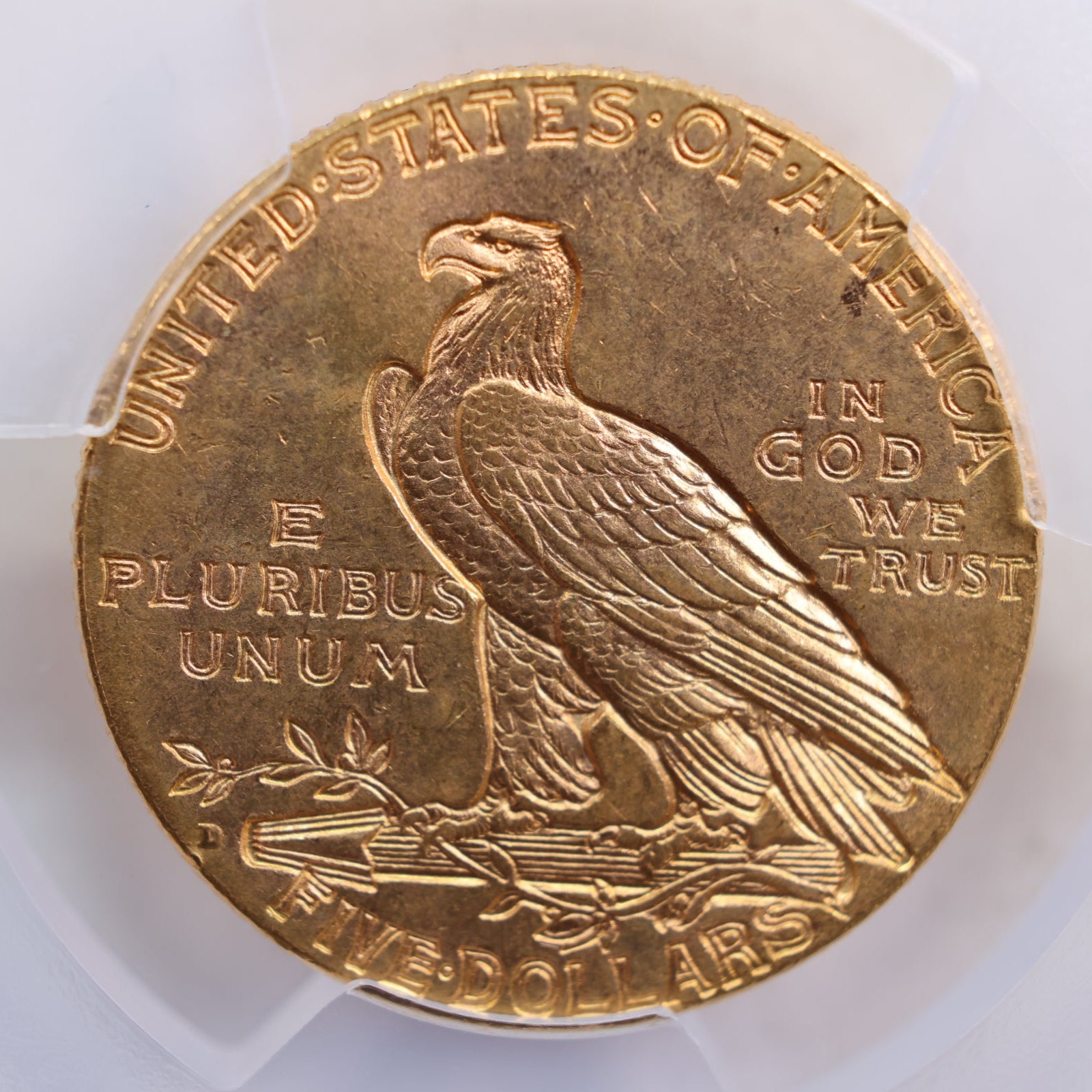 1909-D $5 Indian, Half Eagle Gold Coin, PCGS MS-63, Store Sale #G0057.