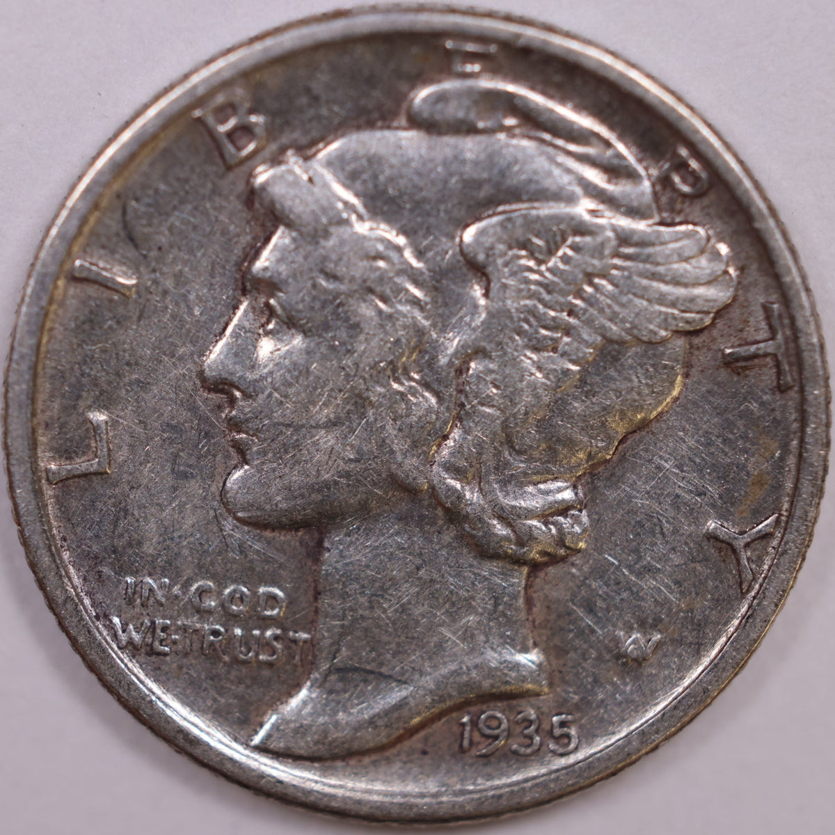 1935 Mercury Dime, Extra Fine+ Circulated Coin, Store #DE1057