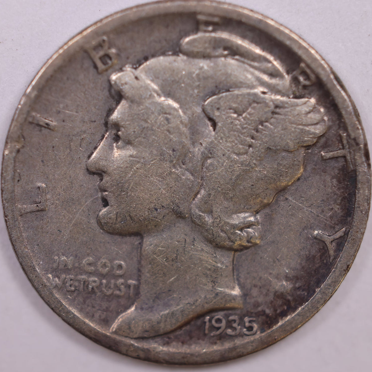 1935 Mercury Dime, Very Fine Circulated Coin, Store #DE1059