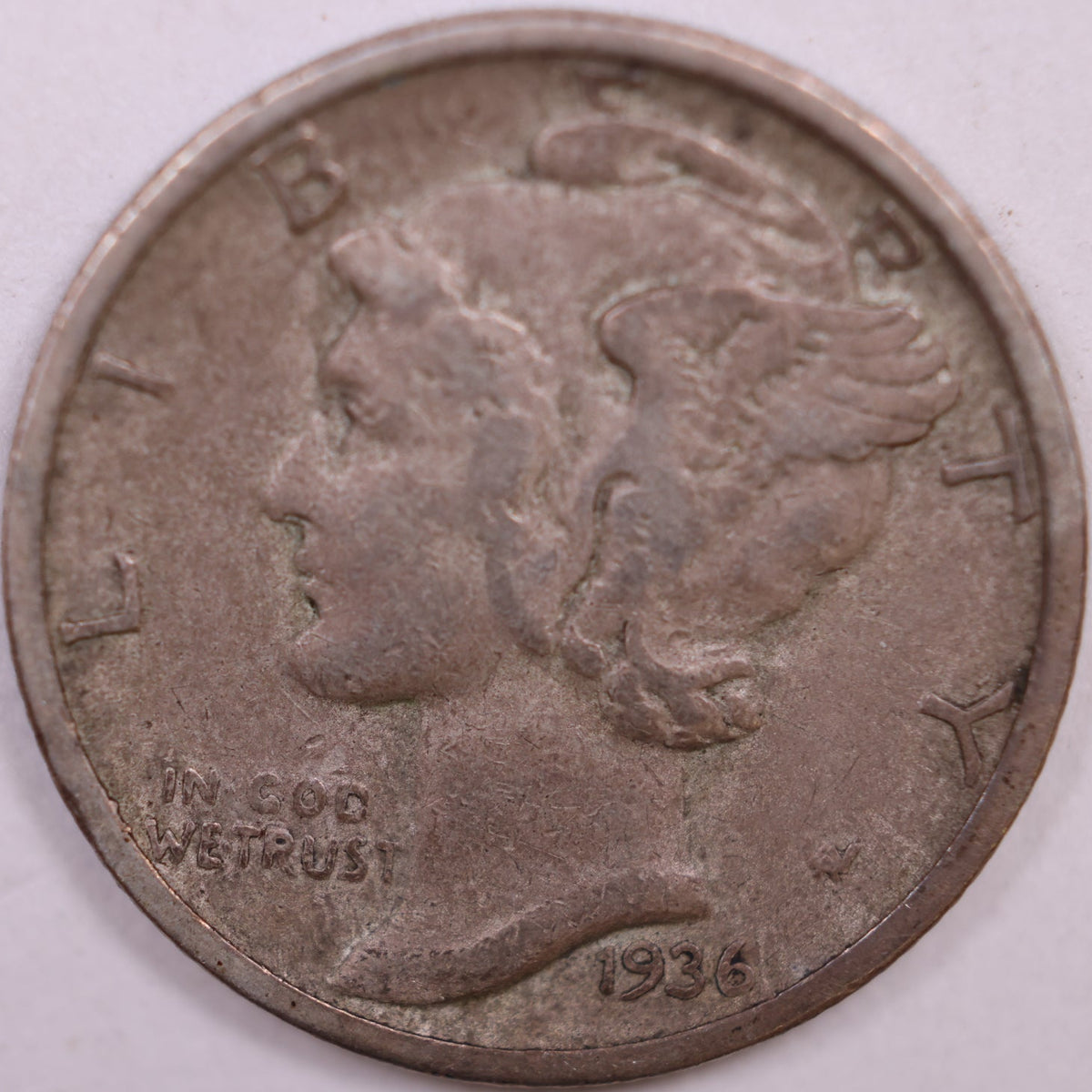 1936-S Mercury Dime, Very Fine Circulated Coin, Store #DE1062