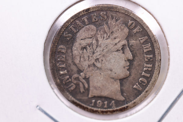 1914 Barber Silver Dime., V.F., Store Sale #19643