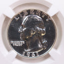 1961 Washington Silver Quarter., NGC PROOF-68., Store