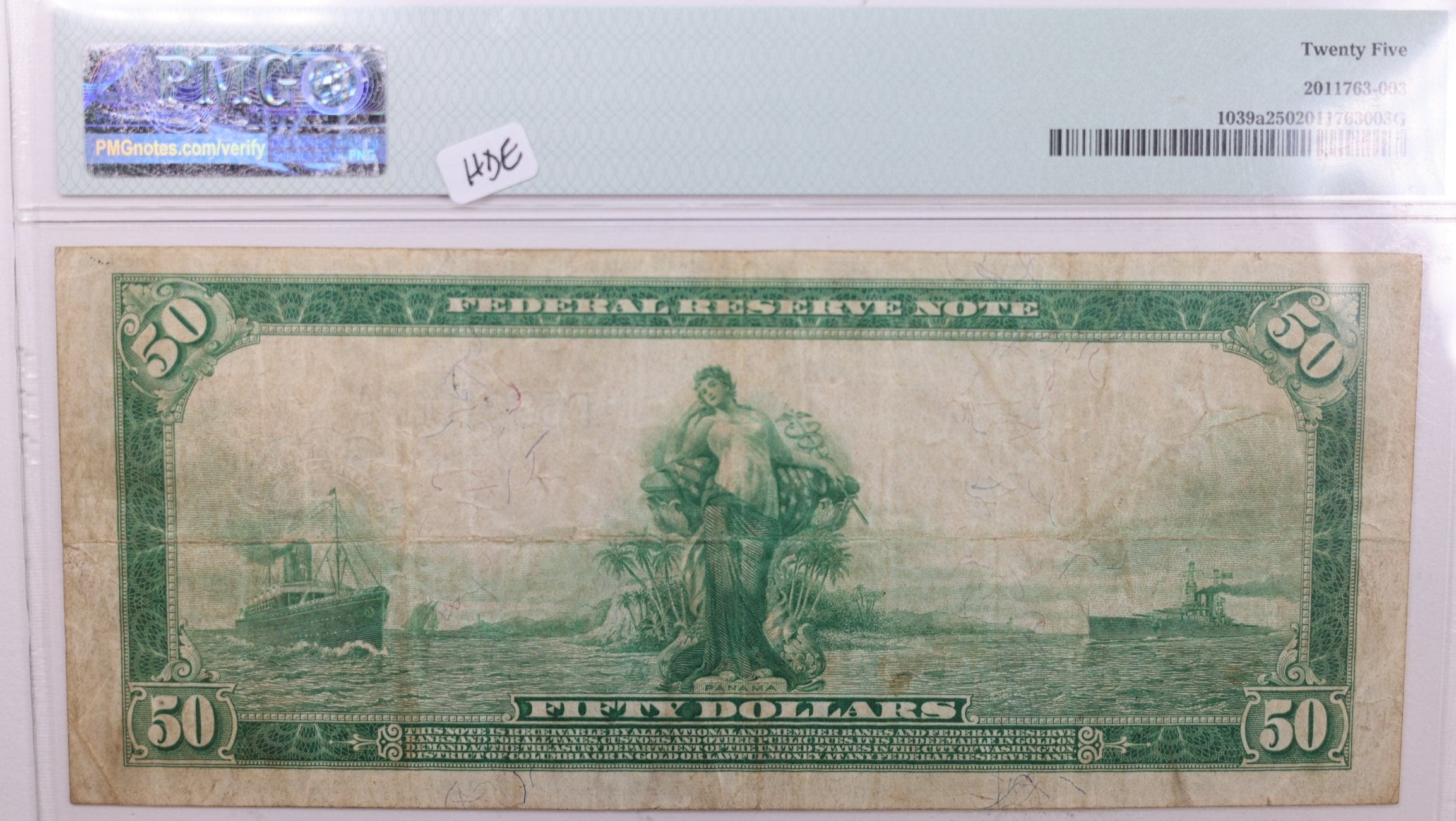1914 $50., Federal Reserve Note., PMG VF-25., GFRB011