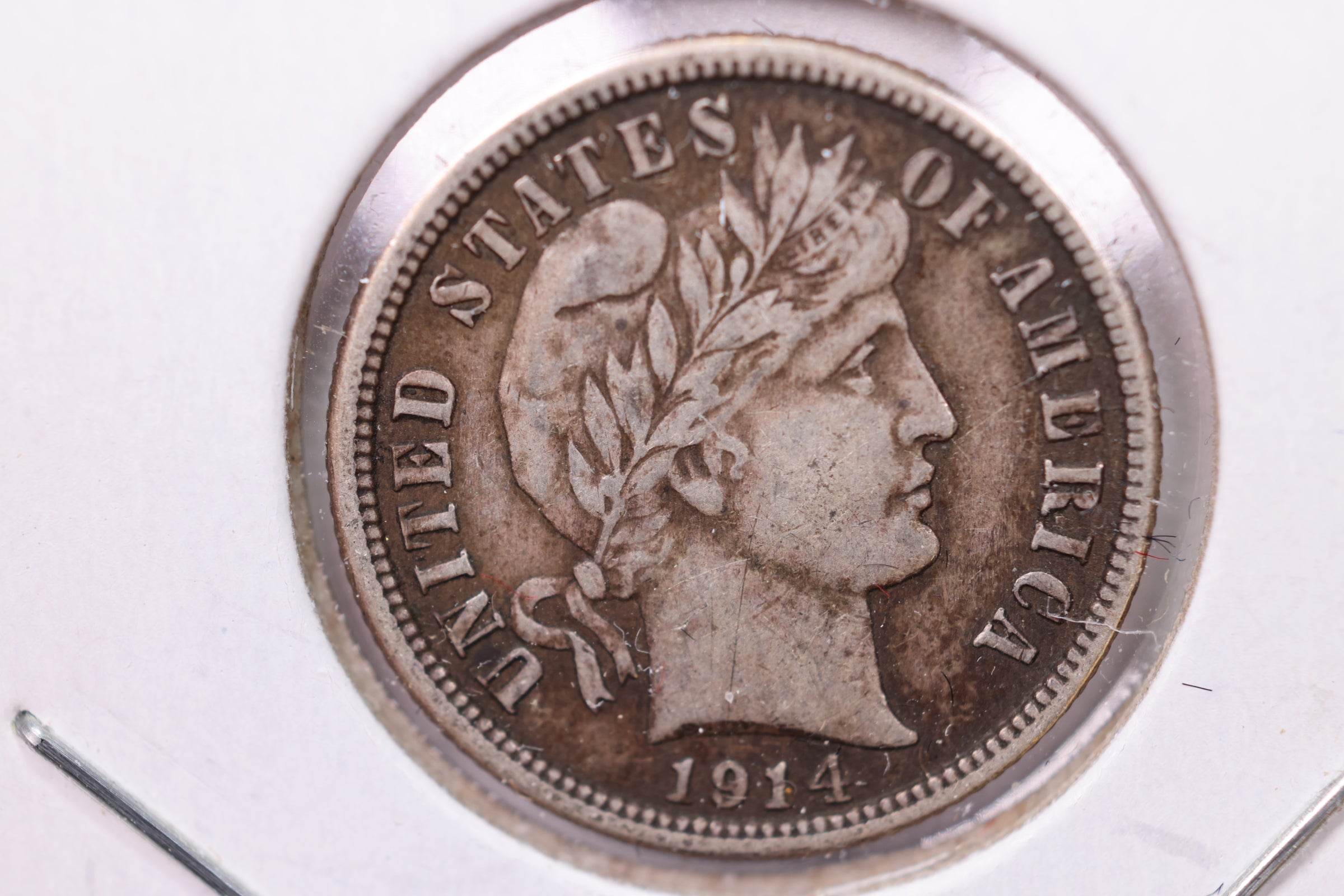 1914 Barber Silver Dime., V.F., Store Sale #19646