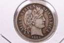 1914 Barber Silver Dime., V.F., Store Sale