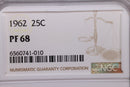 1962 Washington Silver Quarter., NGC PROOF-68., Store