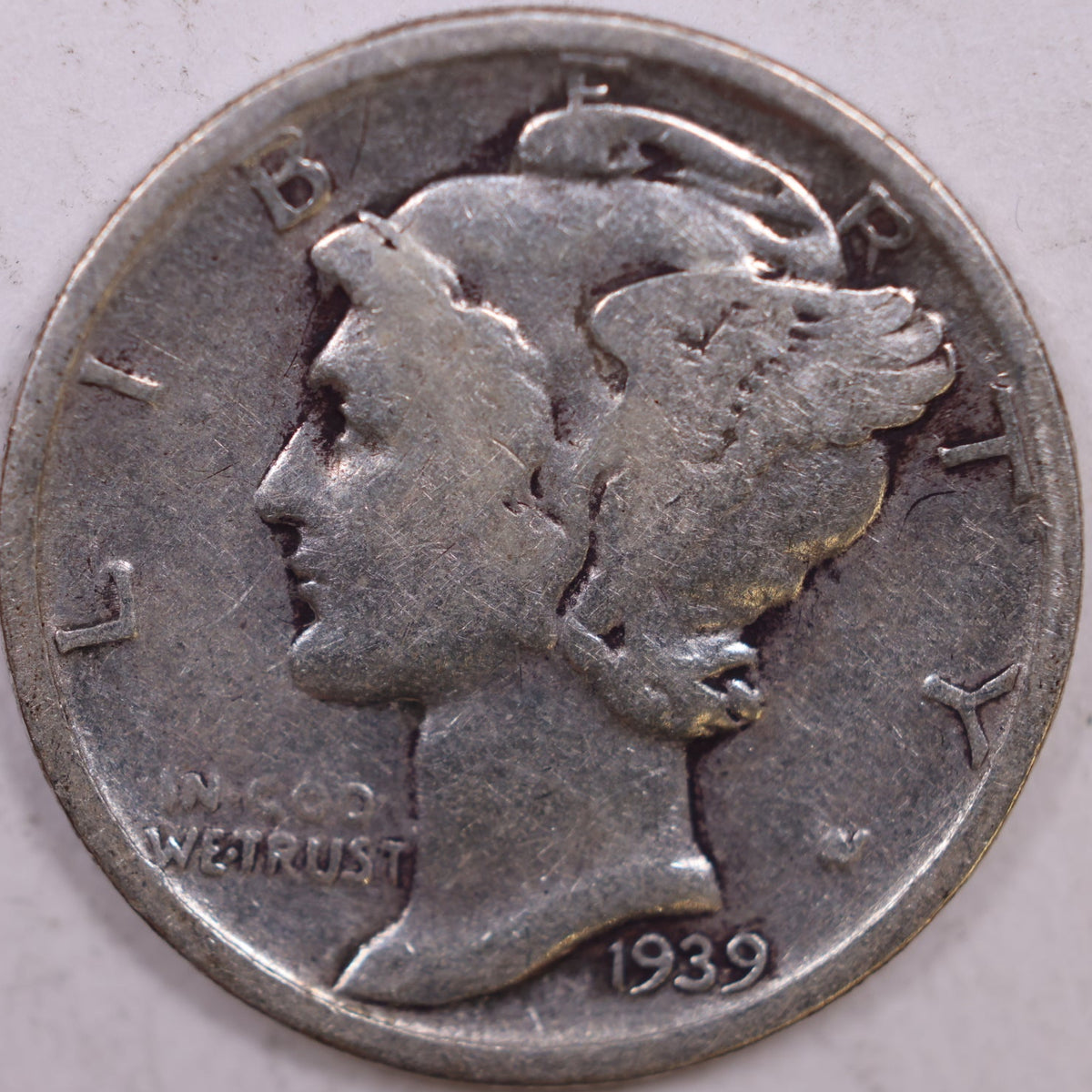1939-S Mercury Dime, Very Good Circulated Coin, Store #DE1075
