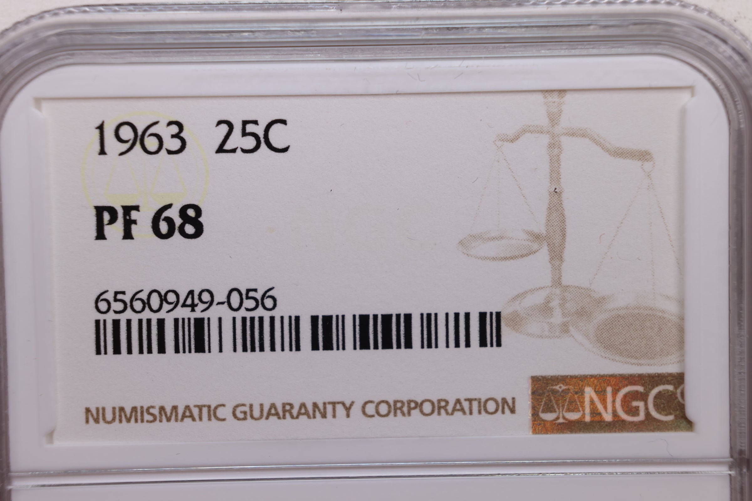 1963 Washington Silver Quarter., NGC PROOF-68., Store #GQR035.