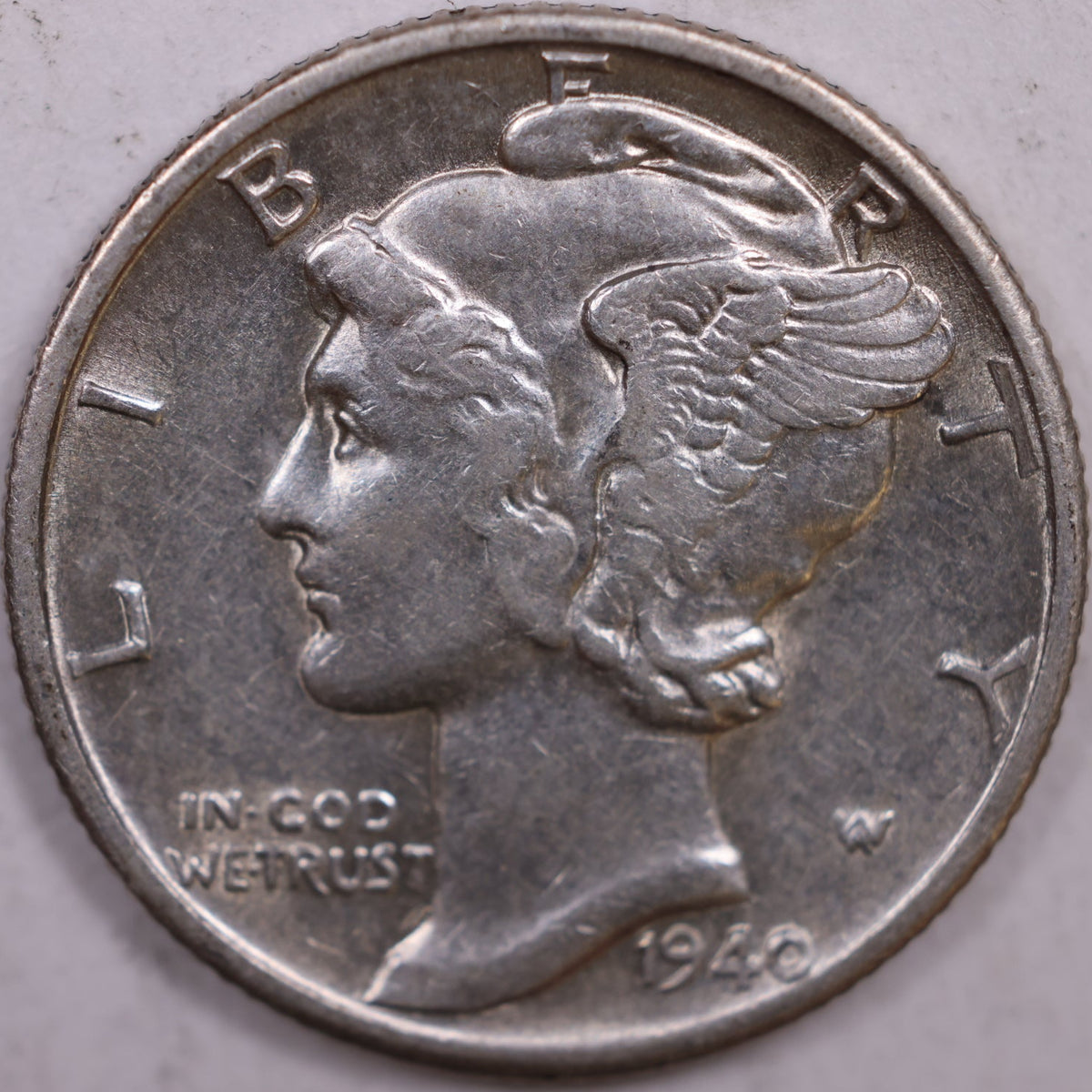 1940-D Mercury Dime, About Uncirculated Coin, Store #DE1077