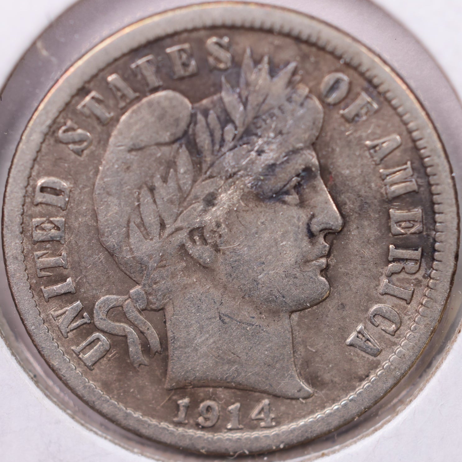 1914 Barber Dime, Fine Circulated Coin, Store #19649