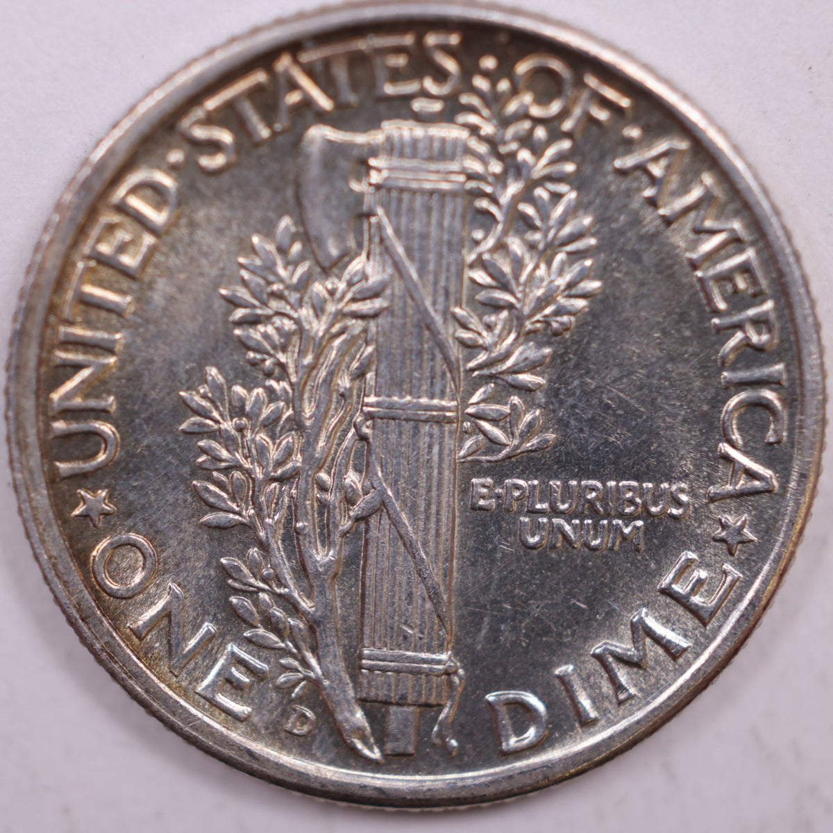 1940-D Mercury Dime, Mint State Uncirculated Coin, Store #DE1081