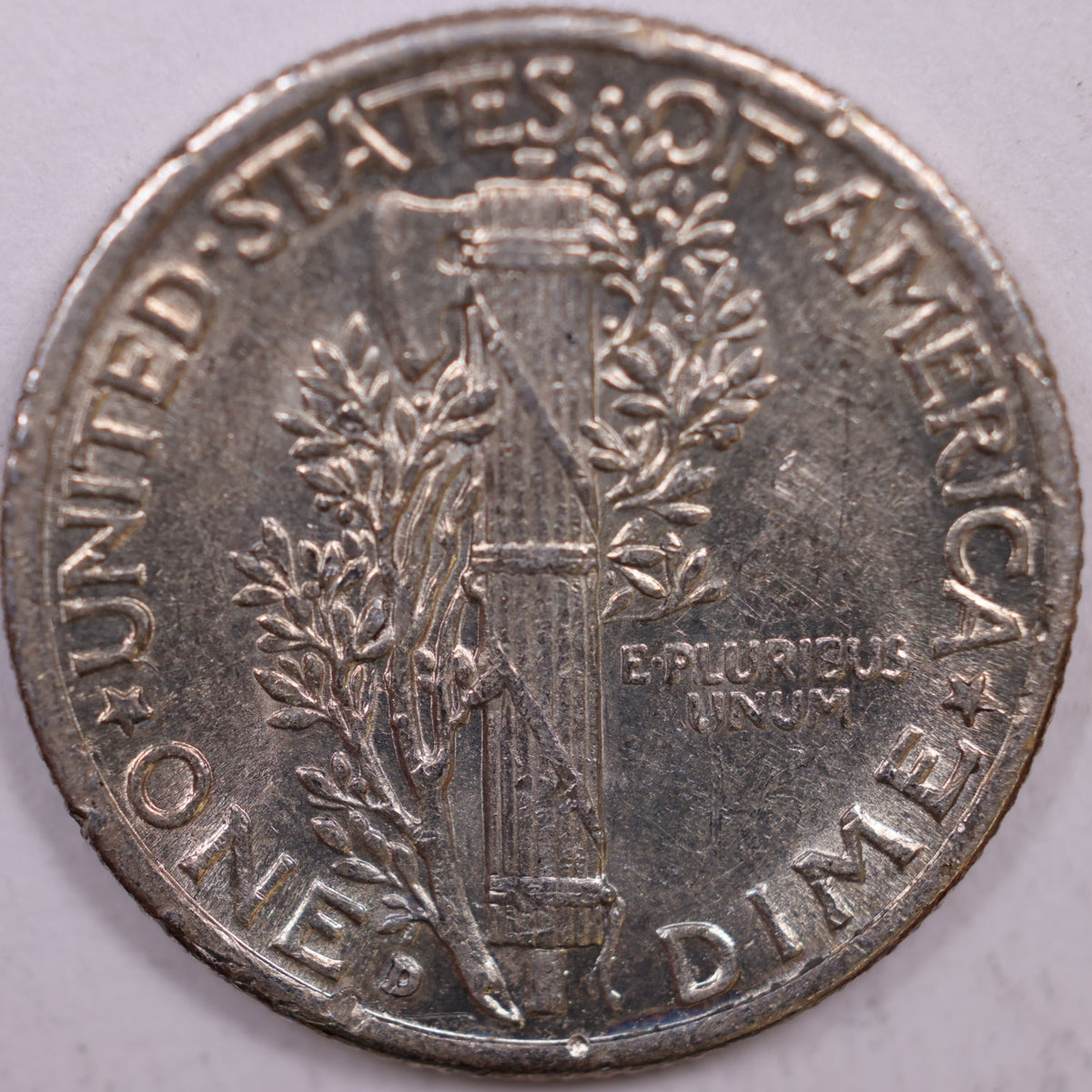 1940-D Mercury Dime, Mint State Uncirculated Coin, Store #DE1082
