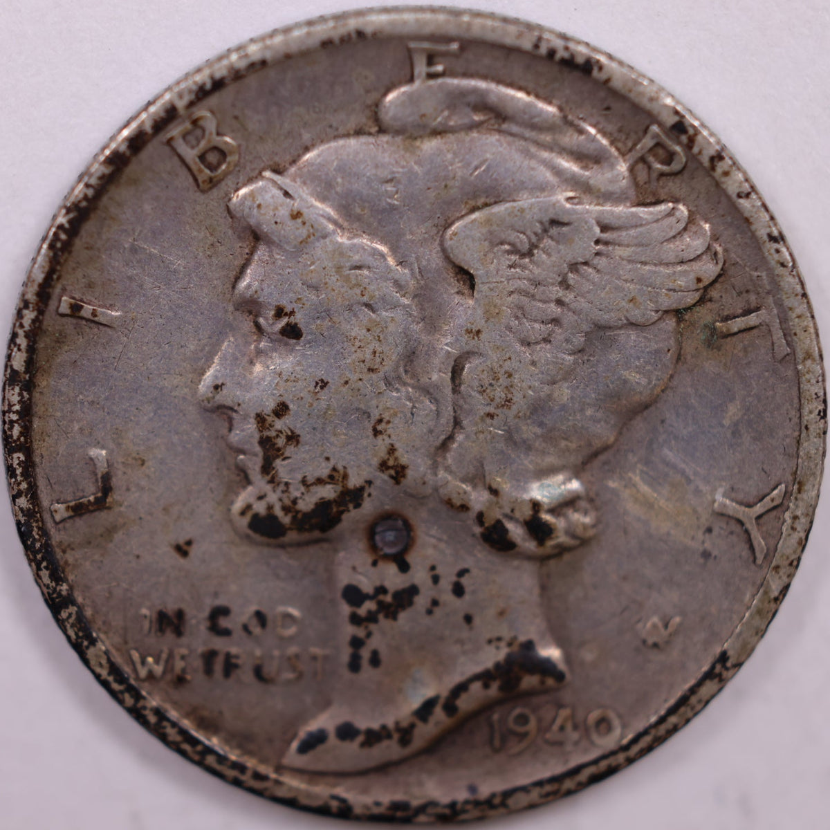 1940-S Mercury Dime, Very Fine+ Circulated Coin, Store #DE1083