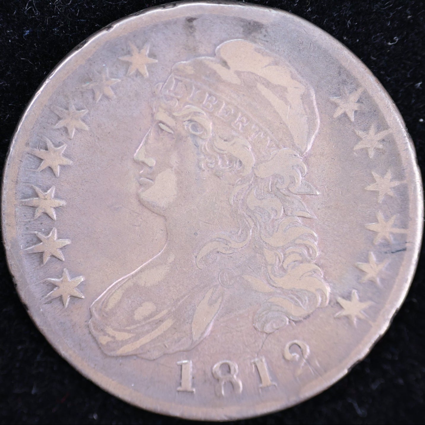 1812 Cap Bust Half Dollar, Very Fine Circulated Coin. Store #HR1913