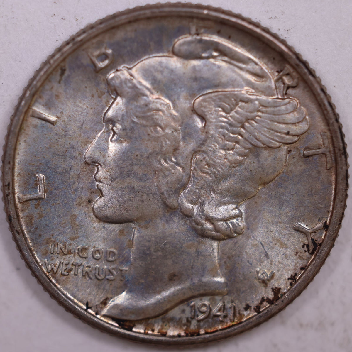 1941-D Mercury Dime, Mint State Uncirculated Coin, Store #DE1087