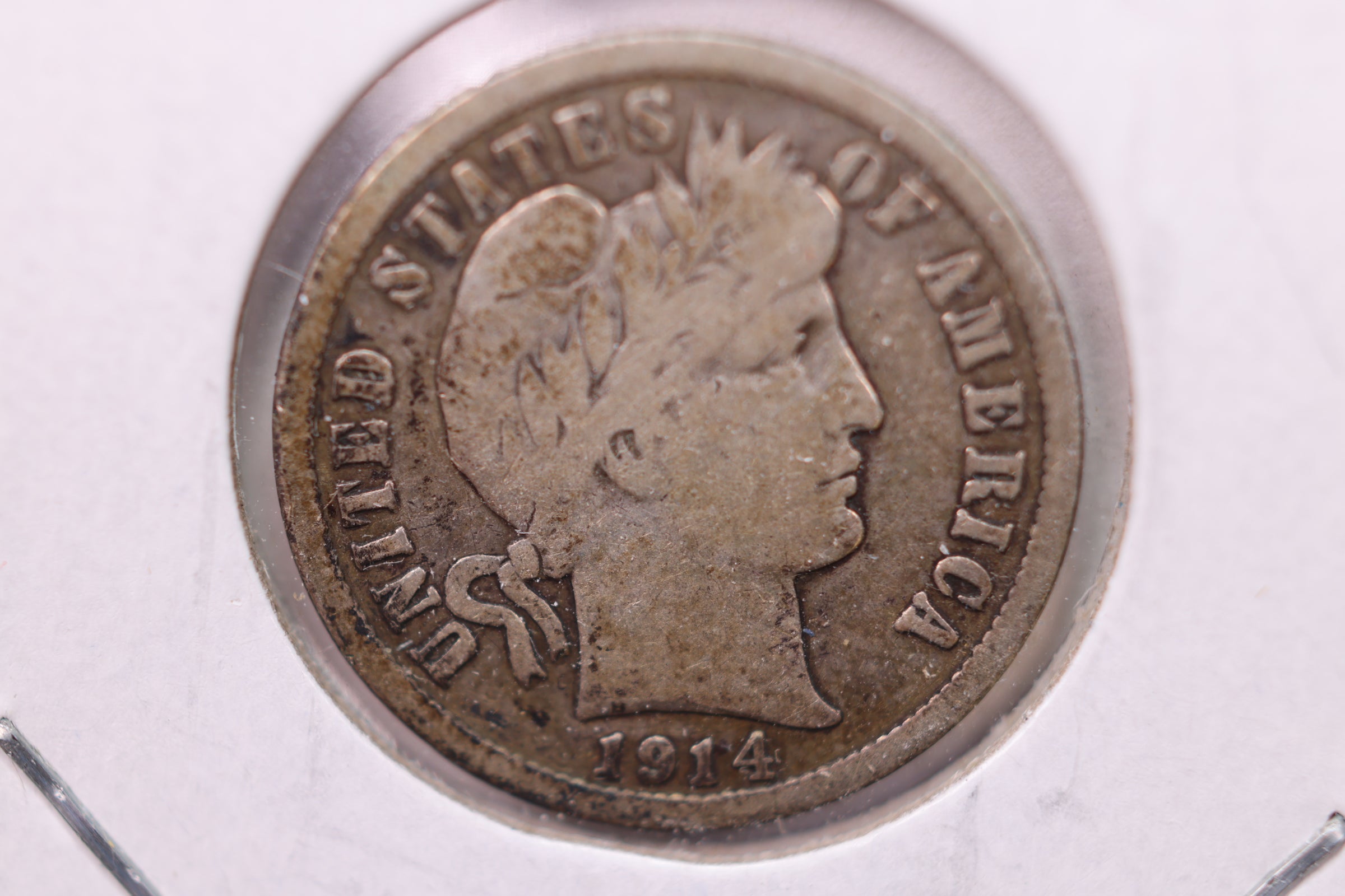 1914-D Barber Silver Dime., Fine., Store Sale #19658