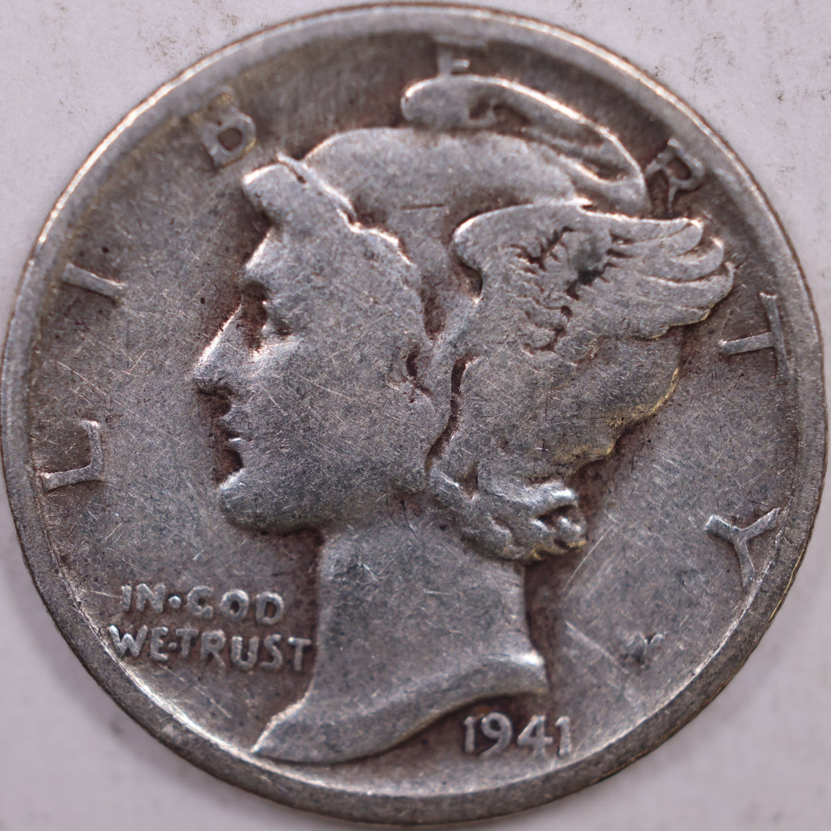 1941-S Mercury Dime, Fine Circulated Coin, Store #DE1090