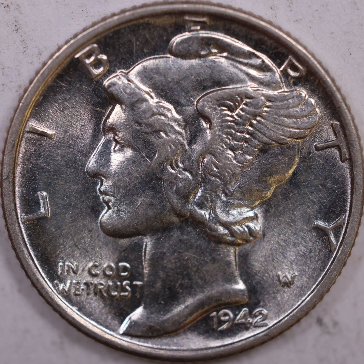 1942-S Mercury Dime, Mint State Uncirculated Coin, Store #DE1092