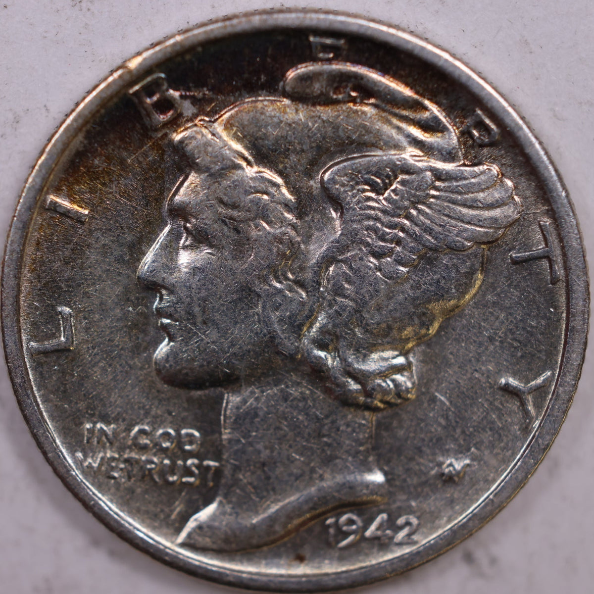 1942-S Mercury Dime, About Uncirculated+ Coin, Store #DE1093